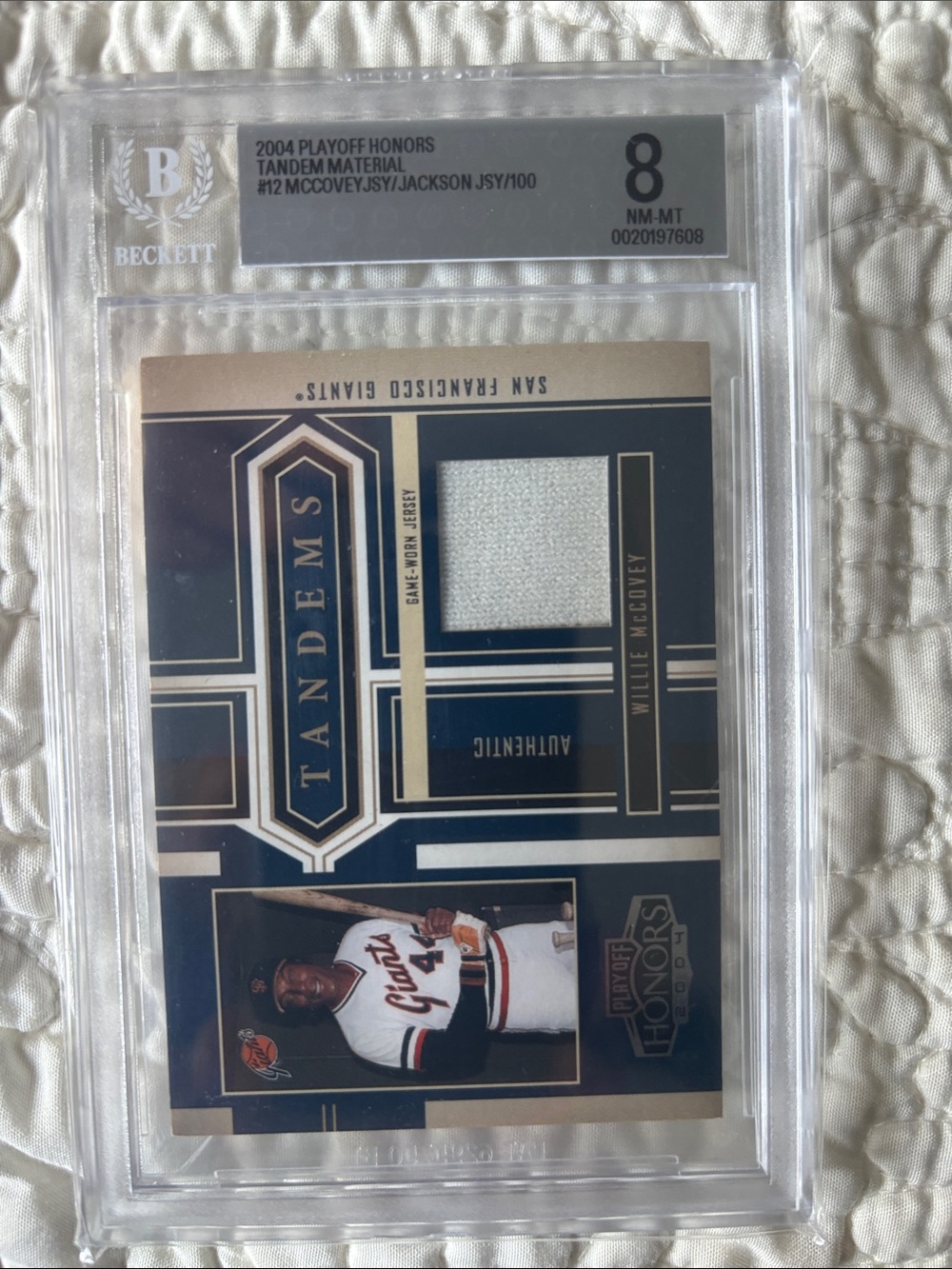 Willie McCovey/ Reggie Jackson - Fame Jersey Playoff Card rare